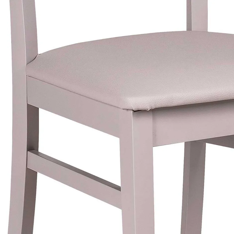 Hellgrauer Holzstuhl Buche massiv Kingston mit Sitz Kunstleder (2er Set)^Wohnen Best