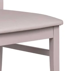 Hellgrauer Holzstuhl Buche massiv Kingston mit Sitz Kunstleder (2er Set)^Wohnen Best