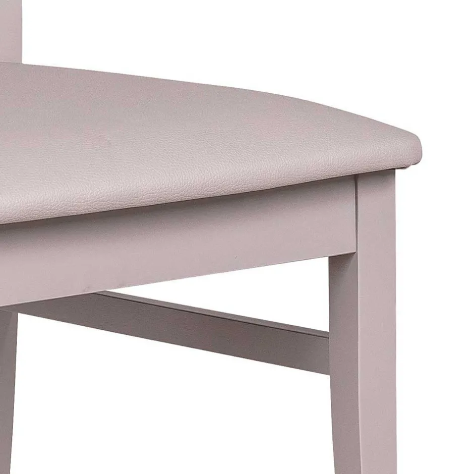 Hellgrauer Holzstuhl Buche massiv Kingston mit Sitz Kunstleder (2er Set)^Wohnen Best