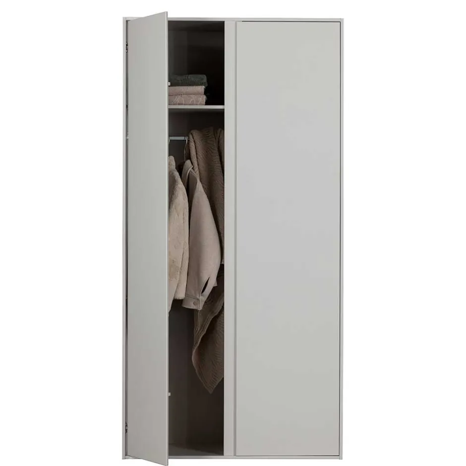Wohnen Hellgrauer Kleiderschrank in modernem Design - Bai