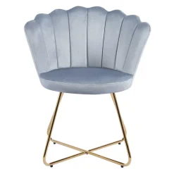 Hellgrauer Muschel Polsterstuhl aus Samt - Usilvea (2er Set)^Wohnen Sale