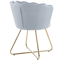 Hellgrauer Muschel Polsterstuhl aus Samt - Usilvea (2er Set)^Wohnen Sale