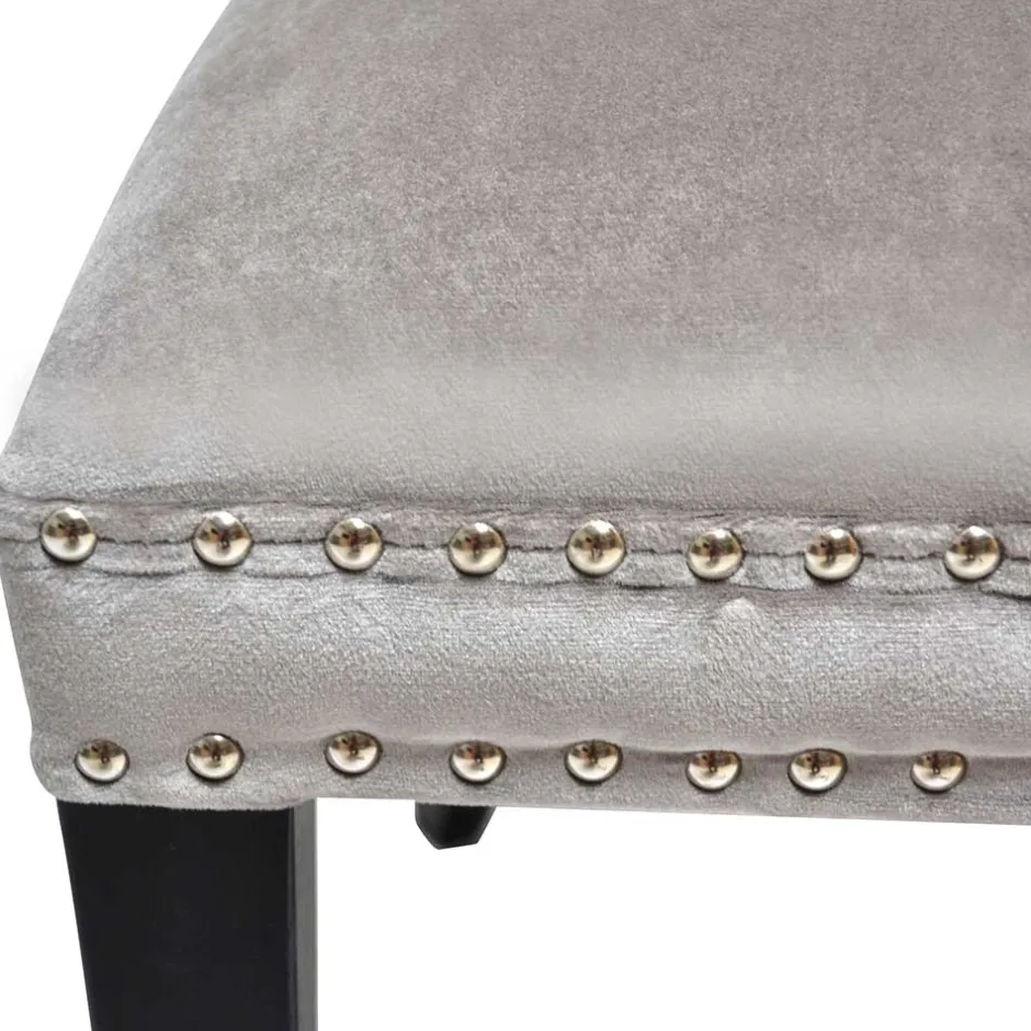 Wohnen Hellgrauer Polsterstuhl mit Knöpfen & Nieten - Hokulani