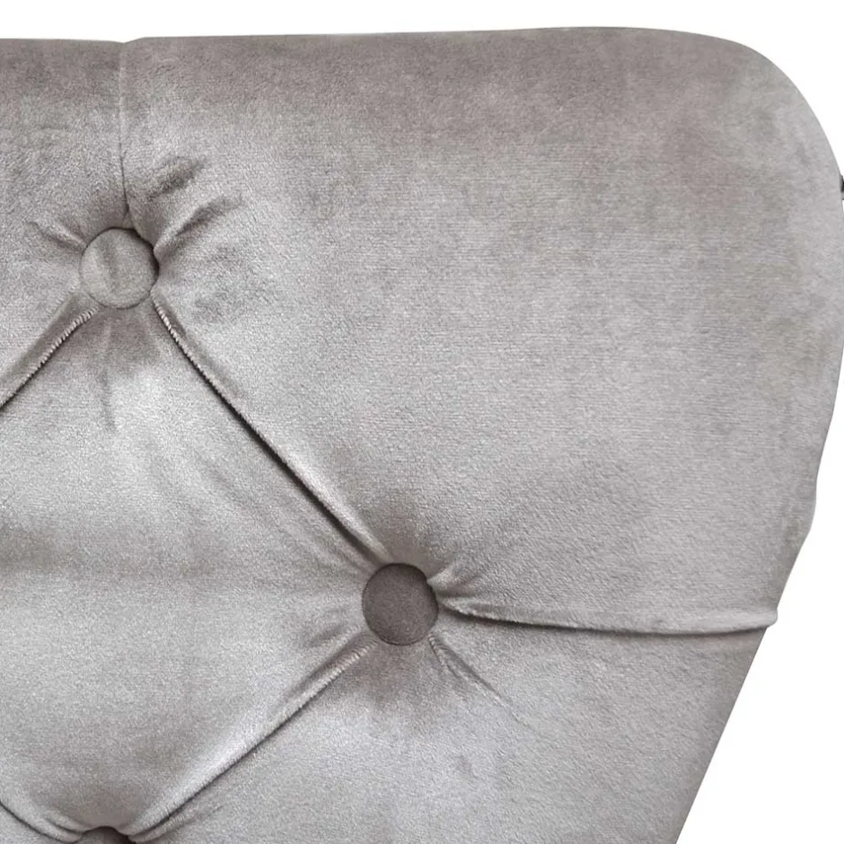 Wohnen Hellgrauer Polsterstuhl mit Knöpfen & Nieten - Hokulani