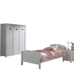 Kinder Wohnen Herz Design Kinderzimmer in Weiß - Grandory (dreiteilig)