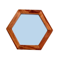 Wohnen Hexagon Spiegel mit Holzrahmen - Mendoza