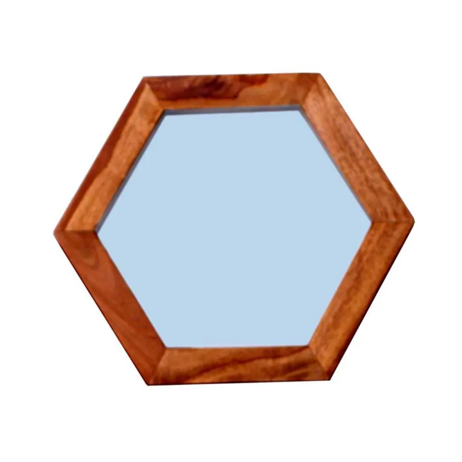 Wohnen Hexagon Spiegel mit Holzrahmen - Mendoza