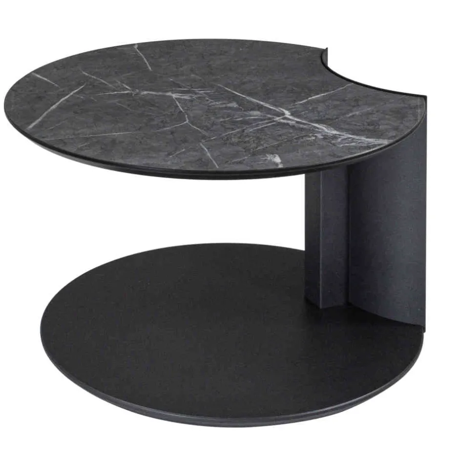 Höhenverstellbarer Beistelltisch in Marmor Optik Anthrazit - Holdin^Wohnen Sale