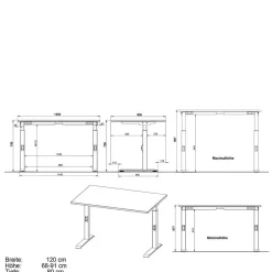 Wohnen Höhenverstellbarer Bürotisch in vier Größen - Tila