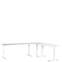 Höhenverstellbarer Eckschreibtisch in Weiß - Sparkle^Wohnen Sale