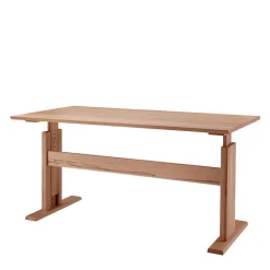 Wohnen Höhenverstellbarer Holz-Schreibtisch aus Kernbuche - Senklas