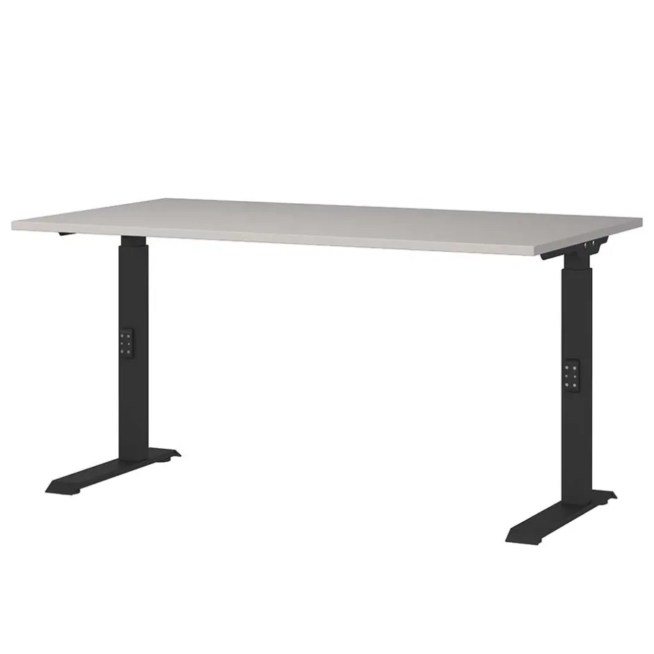 Wohnen Höhenverstellbarer Officetisch in Hellgrau - Great