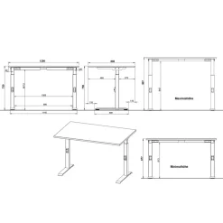 Wohnen Höhenverstellbarer Officetisch in Hellgrau - Great