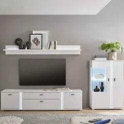 Wohnen Highboard & TV Board & Wandboard mit LED - Tirol (dreiteilig)