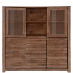 Wohnen Highboard aus Akazie Massivholz und Glas - Ruffes