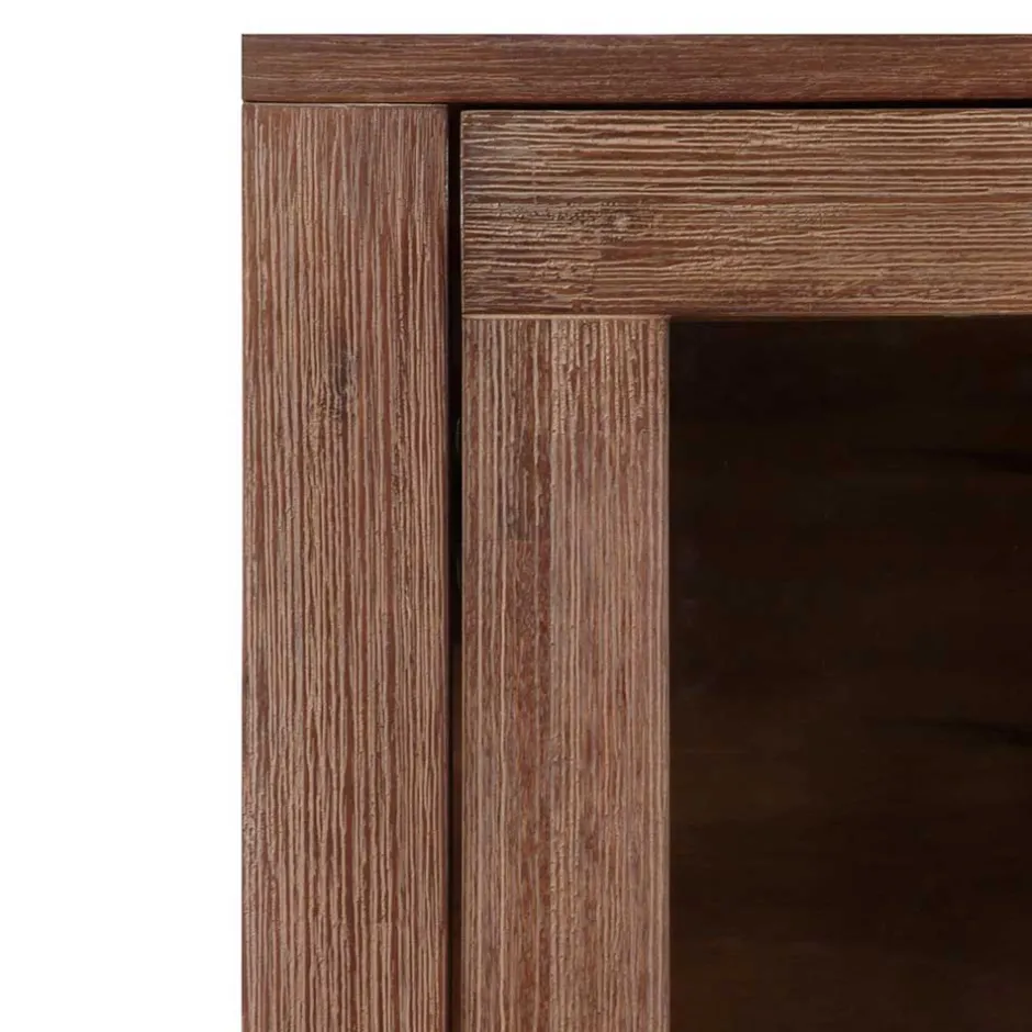 Wohnen Highboard aus Akazie Massivholz und Glas - Ruffes