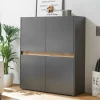 Wohnen Highboard in Anthrazit & Wildeiche Dekor - Ahilav