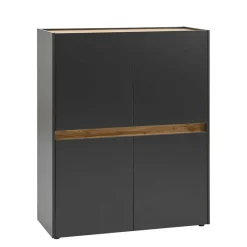 Wohnen Highboard in Anthrazit & Wildeiche Dekor - Ahilav