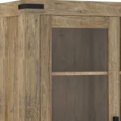 Wohnen Highboard in Eiche Dunkel mit Glaseinsatz - Hilary