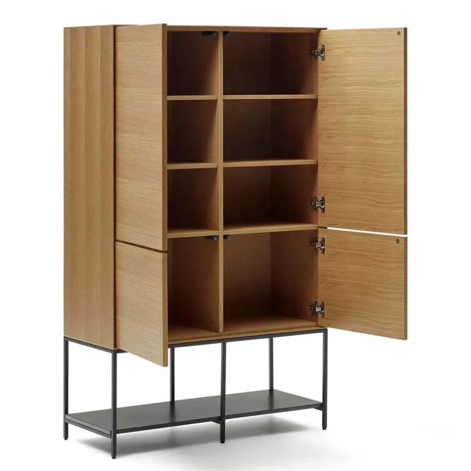 Wohnen Highboard in Eichefarben und Anthrazit - Utperio