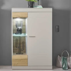 Wohnen Highboard in Hellgrau & Zinneiche NB - Lioscas
