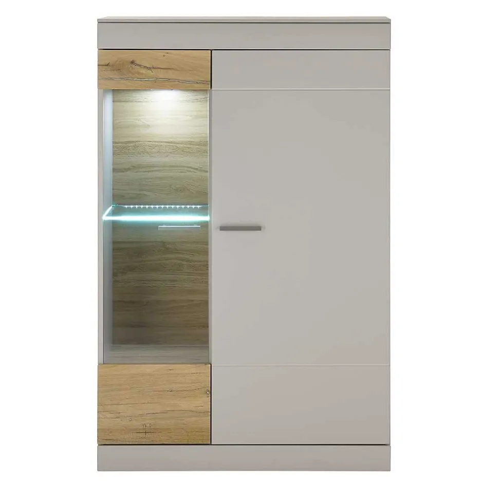 Wohnen Highboard in Hellgrau & Zinneiche NB - Lioscas