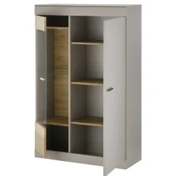 Wohnen Highboard in Hellgrau & Zinneiche NB - Lioscas