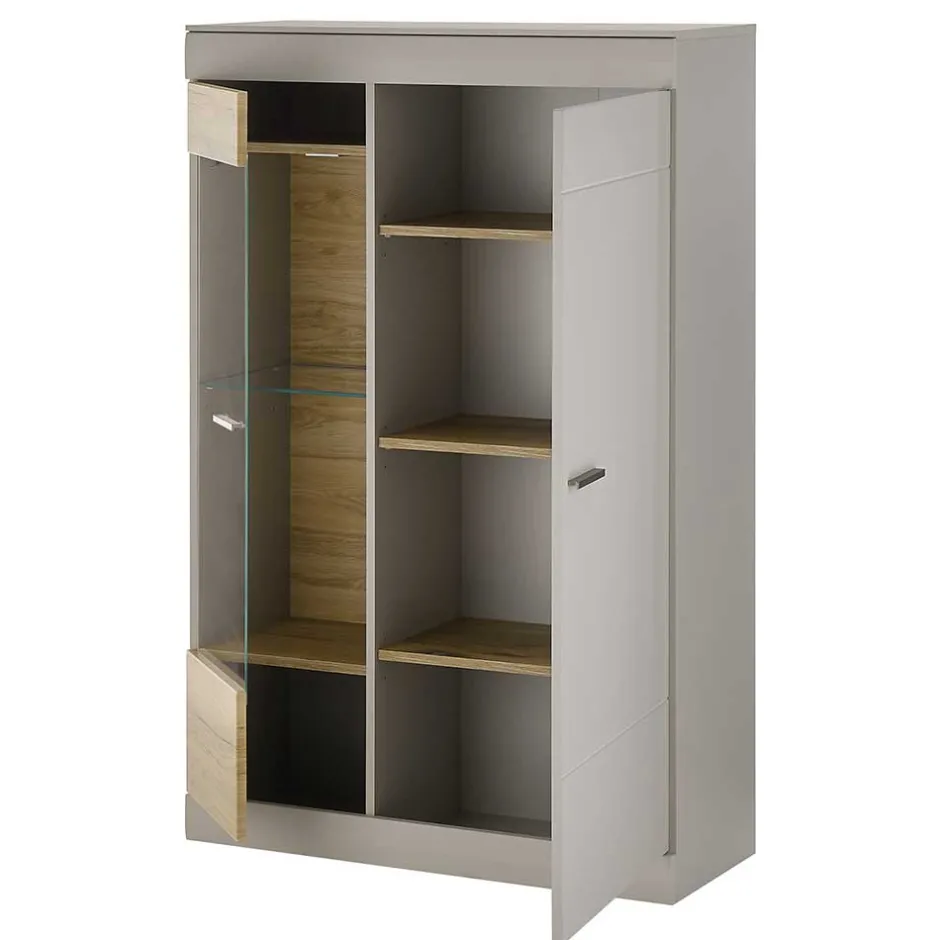 Wohnen Highboard in Hellgrau & Zinneiche NB - Lioscas