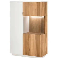 Wohnen Highboard in Weiß und Eiche Bianco - Miloris