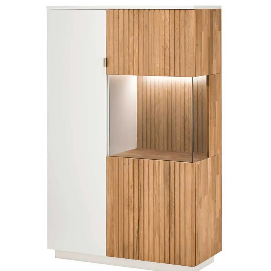 Wohnen Highboard in Weiß und Eiche Bianco - Miloris