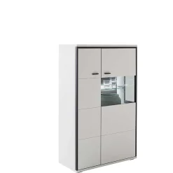 Highboard in Weiß und Schwarzgrau - Loazin^Wohnen Outlet