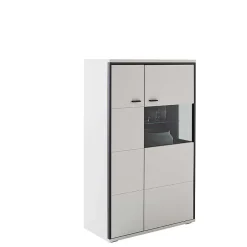 Highboard in Weiß und Schwarzgrau - Loazin^Wohnen Outlet