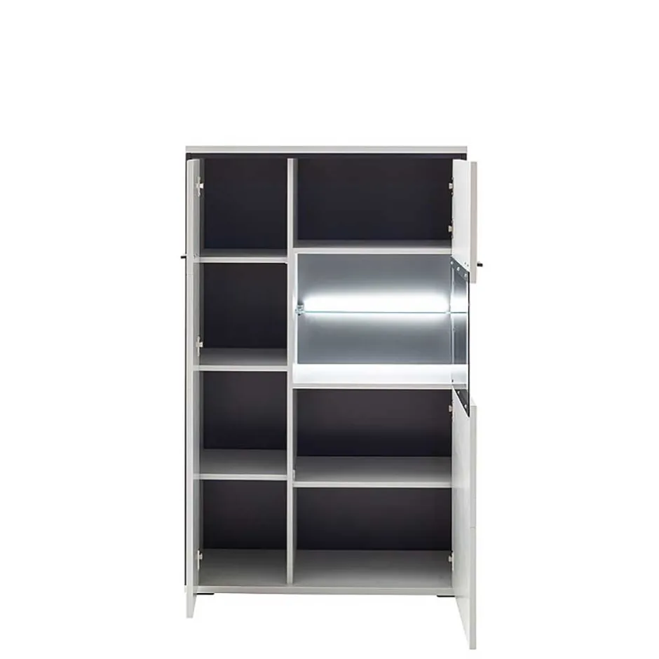 Highboard in Weiß und Schwarzgrau - Loazin^Wohnen Outlet