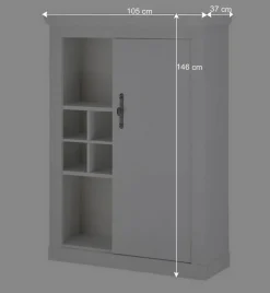 Wohnen Highboard in weißer Holzoptik Pinie - Liancos