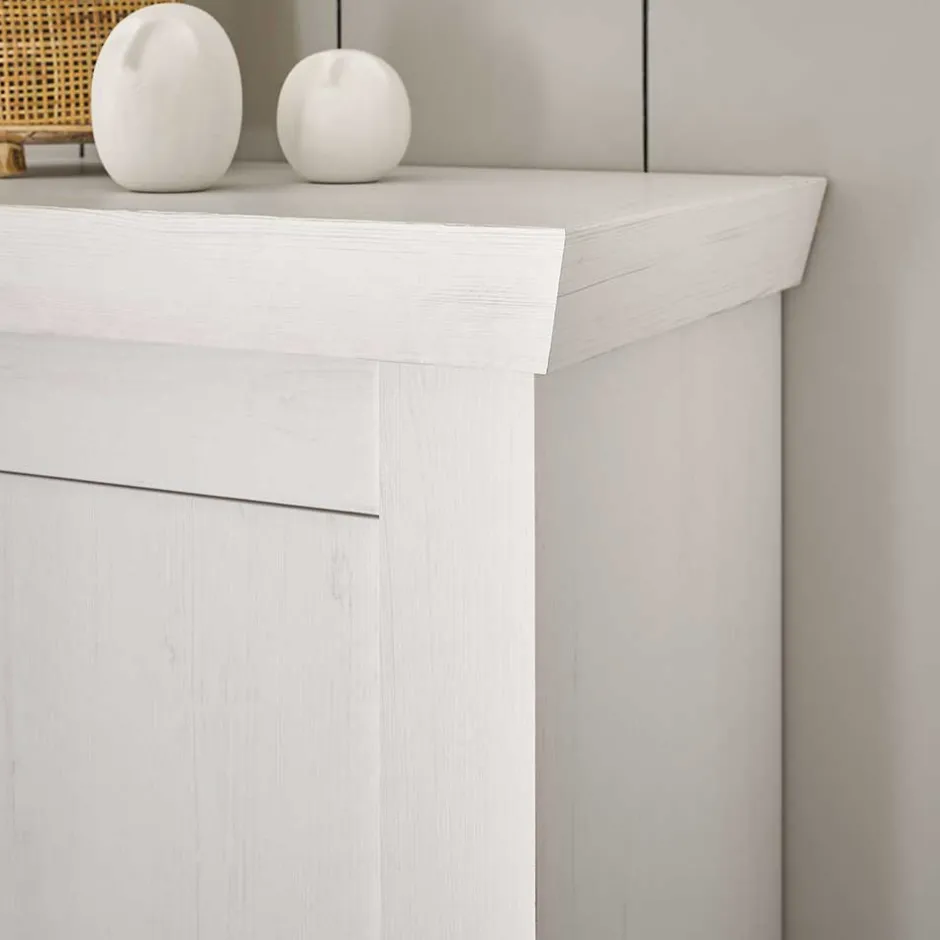 Wohnen Highboard in weißer Holzoptik Pinie - Liancos