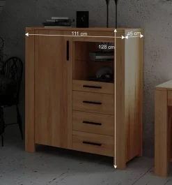 Wohnen Highboard Kommode Mosniak aus Kernbuche Massivholz