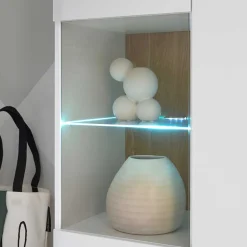 Wohnen Highboard mit Glas im Skandi Design - Ginko