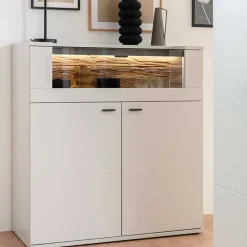 Wohnen Highboard mit Glas Klappe & zwei Türen - Apulco