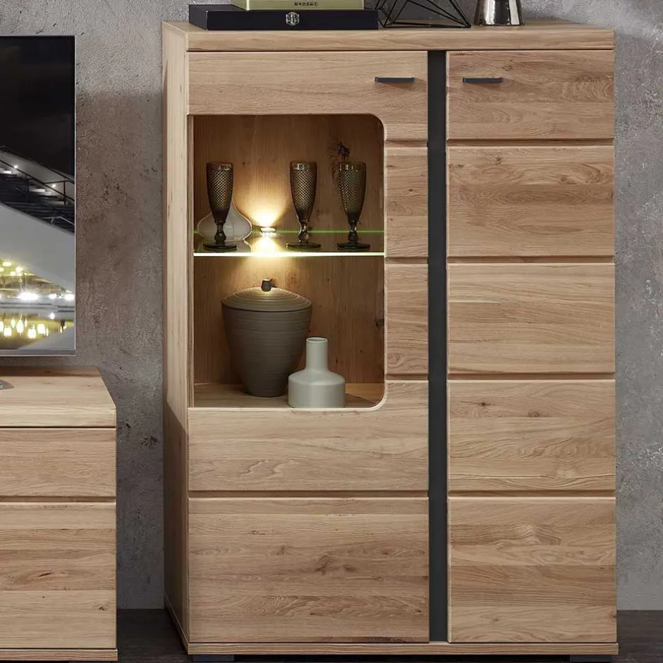 Highboard mit Glaseinsatz und LED Beleuchtung - Latenda^Wohnen New