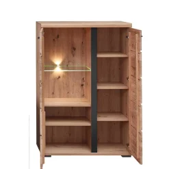 Highboard mit Glaseinsatz und LED Beleuchtung - Latenda^Wohnen New