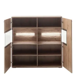 Wohnen Highboard mit Glaseinsätzen 119x121x37 cm - Comrinaca