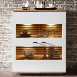 Highboard mit Glaseinsätzen 2-türig - Niam^Wohnen Clearance