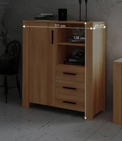 Wohnen Highboard Mosniak aus Kernbuche Massivholz