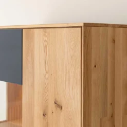 Highboard Vitrine aus Eiche und Glas - Masicuri^Wohnen Clearance