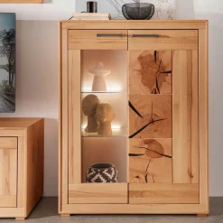 Highboard Vitrine aus Kernbuche Massivholz - Sarosca^Wohnen