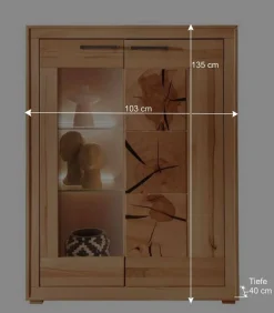 Highboard Vitrine aus Kernbuche Massivholz - Sarosca^Wohnen