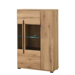 Wohnen Highboard Vitrine in Eiche Dekor - Brocus