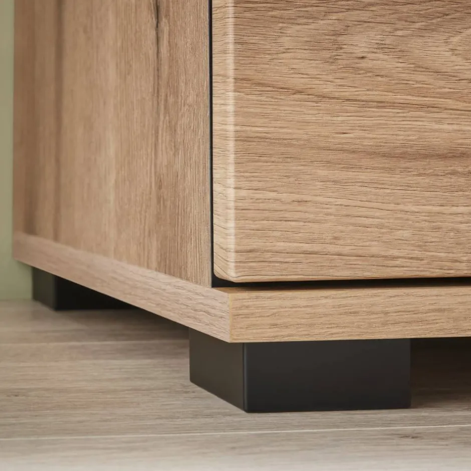 Wohnen Highboard Vitrine in Eiche Dekor - Brocus