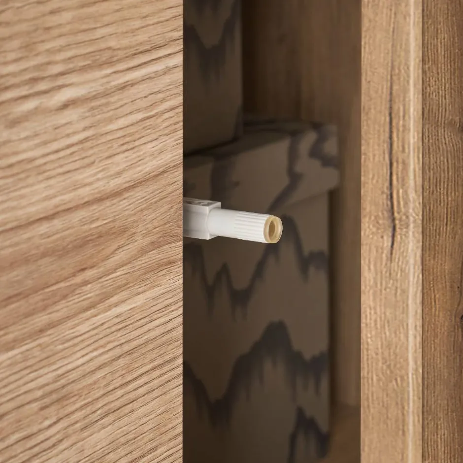 Wohnen Highboard Vitrine in Eiche Dekor - Brocus