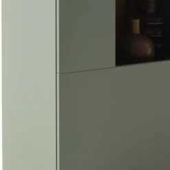Highboard Vitrine in Graugrün und Eiche - Kwin^Wohnen Discount